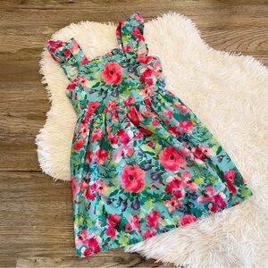 Kids Floral Sundress - Pink & Teal